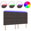 LED galvūgalis su LED juostelėmis Tamsiai rudas 180 cm audinys