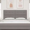 LED galvūgalis su LED juostelėmis Taupe 180 cm audinys