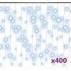 LED girlianda varvekliai, 10m, 400 šaltų baltų LED, 8 funkcijos