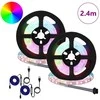 LED juosta 2 pcs Juoda ir permatoma 1200 mm Varis ir plastikas