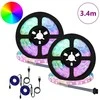LED juosta 2 pcs Juoda ir permatoma 1700 mm Varis ir plastikas