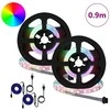 LED juosta 2 pcs Juoda ir permatoma 450 mm Varis ir plastikas