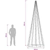 LED kalėdinė eglutė 385 cm 2460 LED Šilta balta Plienas Juoda