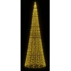 Kalėdų eglutė ant vėliavos stiebo, 500cm, 1534 šiltos LED