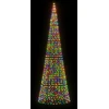 Kalėdų eglutė ant vėliavos stiebo, 500cm, 1534 spalvotos LED
