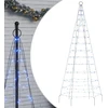 Kalėdų eglutė ant vėliavos stiebo, 180cm, 200 mėlynų LED