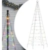 Kalėdų eglutė ant vėliavos stiebo, 180cm, 200 spalvotų LED