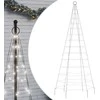 Kalėdų eglutė ant vėliavos stiebo, 180cm, 200 šaltų LED