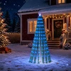 LED Kalėdų medis 150 cm 240 LED Mėlyna Plienas Žalia