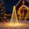 LED Kalėdų medis 235 cm 500 LED Šilta balta Geležis Juoda
