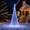 LED Kalėdų medis 250 cm 290 LED Mėlyna Geležis Juoda