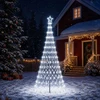 LED Kalėdų medis 250 cm 290 LED Šalta balta Geležis Juoda