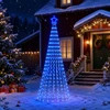 LED Kalėdų medis 250 cm 475 LED Mėlyna Plienas Juoda