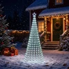 LED Kalėdų medis 250 cm 475 LED Šalta balta Plienas Juoda