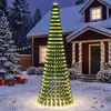 LED Kalėdų medis 270 cm 648 LED Šilta balta Plienas Žalia