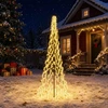 LED Kalėdų medis 285 cm 1550 LED Šilta balta Plienas Juoda