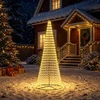 LED Kalėdų medis 285 cm 744 LED Šilta balta Geležis Juoda