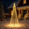 LED Kalėdų medis 285 cm 744 LED Šilta balta Geležis Juoda