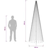 LED Kalėdų medis 285 cm 744 LED Šilta balta Geležis Juoda