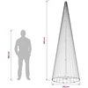 LED Kalėdų medis 285 cm 744 LED Šilta balta Geležis Juoda