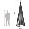 LED Kalėdų medis 300 cm 668 LED Šalta balta Plienas Juoda