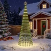 LED Kalėdų medis 300 cm 668 LED Šilta balta Plienas Juoda