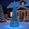LED Kalėdų medis 370 cm 1008 LED Mėlyna Plienas Žalia