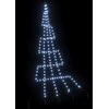 LED Kalėdinė eglutė su žemės kuoleliais Šalta balta 306 cm