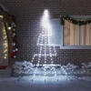 LED Kalėdinė eglutė su žemės kuoleliais Šalta balta 306 cm