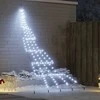 LED Kalėdinė eglutė su žemės kuoleliais Šalta balta 306 cm