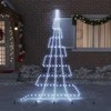 LED Kalėdinė eglutė su žemės kuoleliais Šalta balta 511 cm