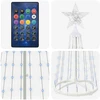 LED kūginė kalėdinė eglutė 180 cm 250 LED RGB Plienas Balta