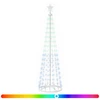 LED kūginė kalėdinė eglutė 180 cm 250 LED RGB Plienas Balta