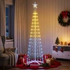LED kūginė kalėdinė eglutė 180 cm 250 LED RGB Plienas Balta