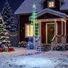 LED kūginė kalėdinė eglutė 180 cm 250 LED RGB Plienas Balta