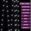LED lempučių užuolaida, 3x3m, 300 šaltų baltų LED lempučių