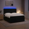 Lova LED lovos čiužinys su LED apšvietimu Juoda 180 x 200 cm Aksomas