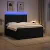Lova LED lovos čiužinys su LED apšvietimu Juoda 180 x 200 cm Aksomas