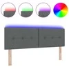 LED galvūgalis su LED juostelėmis Tamsiai pilka 144 cm audinys