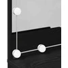 LED makiažo stalo komplektas Juodas ąžuolas 140 x 40 x 140 cm