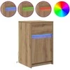 LED naktinis staliukas su spintelėmis 2 pcs artisano ąžuolo