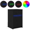 LED naktinis staliukas su spintelėmis 2 pcs juoda ąžuolo