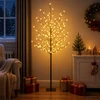 LED rutuliukų Kalėdų eglutė Juoda 18 x 18 x 150 cm Plienas