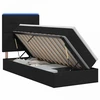 LED saugojimo lova su čiužiniu Juoda 100 x 200 cm Audinys
