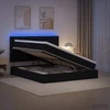 LED saugojimo lova su čiužiniu Juoda 140 x 190 cm Audinys