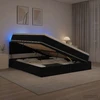 LED saugojimo lova su čiužiniu Juoda 160 x 200 cm Aksomas