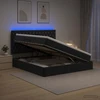 LED saugojimo lova su čiužiniu Juoda 160 x 200 cm Aksomas