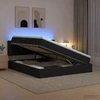 LED saugojimo lova su čiužiniu Juoda 180 x 200 cm Audinys