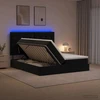 LED saugojimo lova su čiužiniu Juoda 180 x 200 cm Aksomas