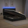 LED saugojimo lova su čiužiniu Juoda 180 x 200 cm Aksomas